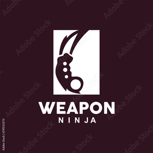 Weapon Logo, Traditional Weapon Karambit Vector, Ninja Fighting Tool Simple Design, Symbol Icon, Illustration