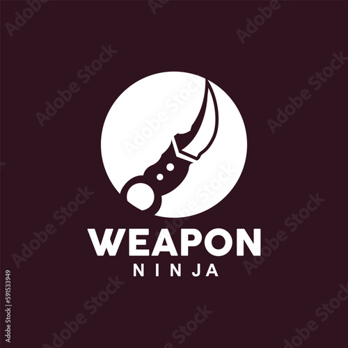 Weapon Logo, Traditional Weapon Karambit Vector, Ninja Fighting Tool Simple Design, Symbol Icon, Illustration