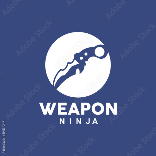 Weapon Logo, Traditional Weapon Karambit Vector, Ninja Fighting Tool Simple Design, Symbol Icon, Illustration