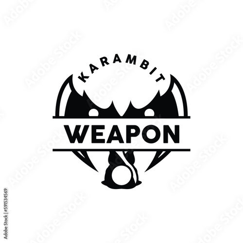 Weapon Logo, Traditional Weapon Karambit Vector, Ninja Fighting Tool Simple Design, Symbol Icon, Illustration