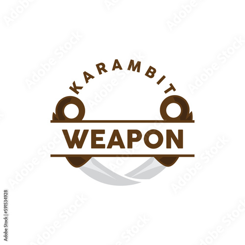 Weapon Logo, Traditional Weapon Karambit Vector, Ninja Fighting Tool Simple Design, Symbol Icon, Illustration