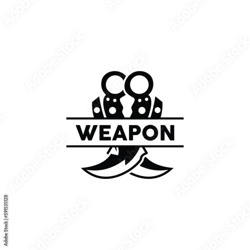 Weapon Logo, Traditional Weapon Karambit Vector, Ninja Fighting Tool Simple Design, Symbol Icon, Illustration