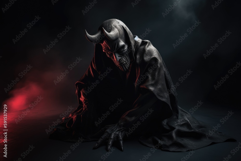 Dark demonic figure. Generative AI. Dark demonic figure. Generative AI.