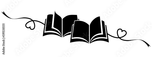 illustration of a silhouette of a book with heart