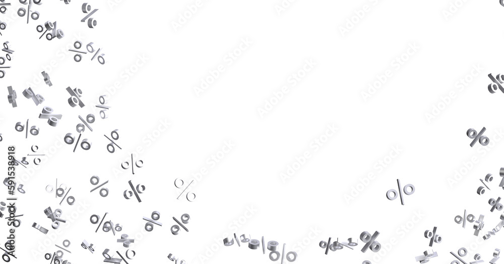 Sales icons floating in the air 3D rendering - 3D percent rain illlustration Sales icons floating in the air 3D rendering - 3D percent rain illlustration