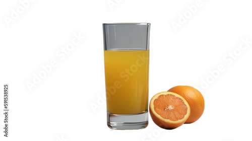 Orange Juice Isolated on White Background, Image Ai Generated