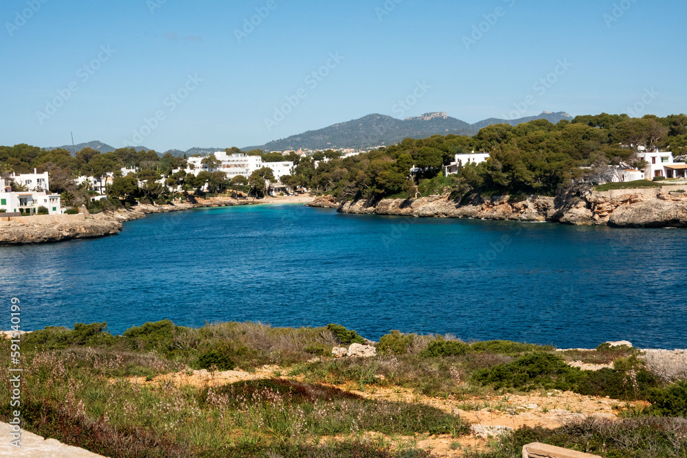 View on the Cala Dor coastline from Es Fort, Mallorca