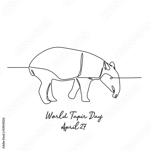 line art of world tapir day good for world tapir day celebrate. line art. illustration.