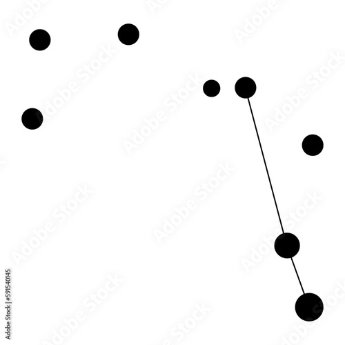 Pyxis constellation map. Vector illustration.