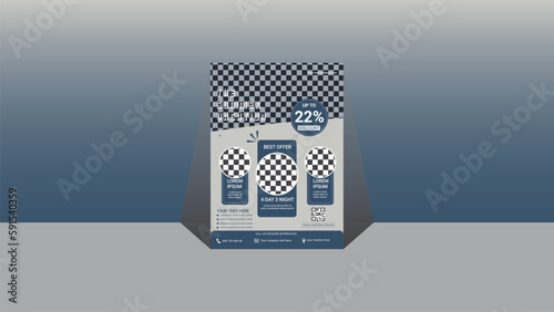 Travel poster or flyer template brochure design.Promotional summer holiday travel flyer template.Vacation.