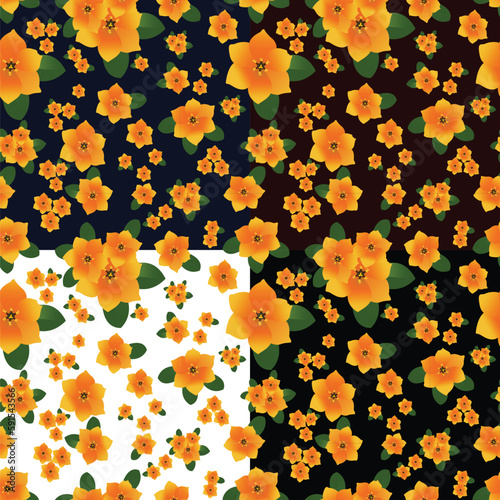 Vector floral vintage pattern with topical flowers background design for paper, cover, fabric, interior decor and other users