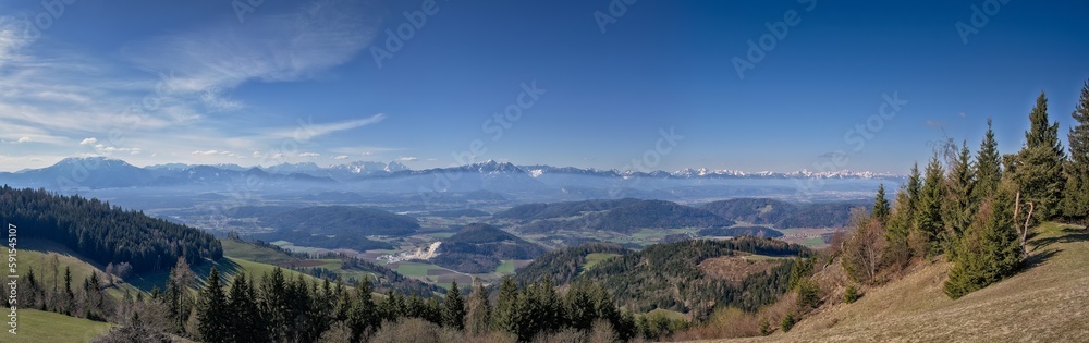panorama of the mountains carinthia austria diex panorama of the mountains carinthia austria diex