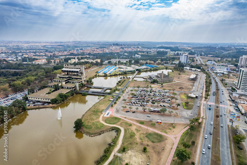 Sorocaba, Sao Paulo, Brazil - Circa August 2022: Sorocaba city aerial image. city ​​seen from above by drone. photo