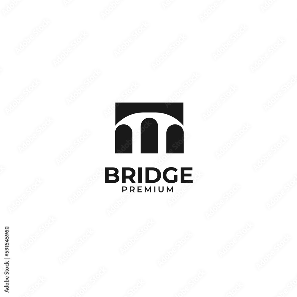 Vector bridge logo design concept template illustration idea