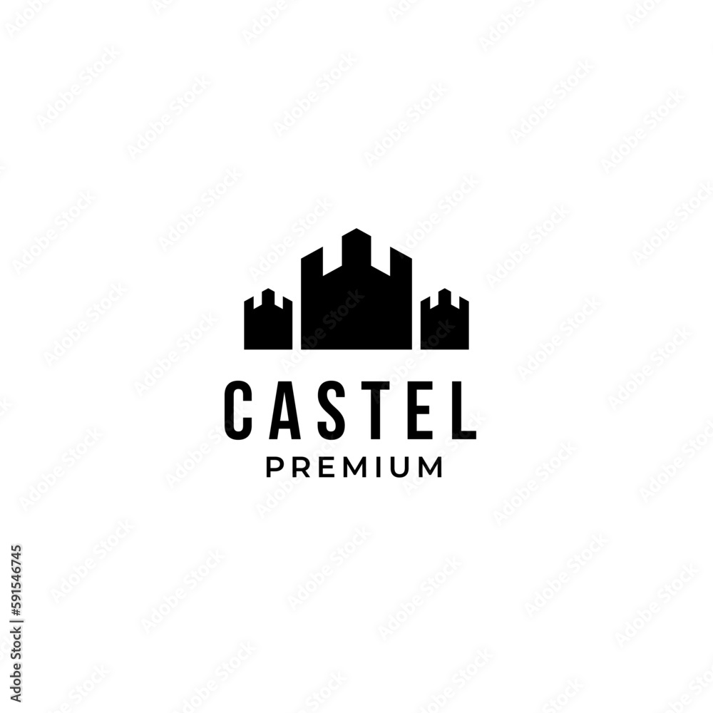 Vector castle logo design concept illustration idea