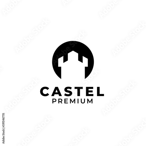 Vector castle logo design concept illustration idea