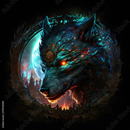 beatiful wolf fantasy mystical werewolf