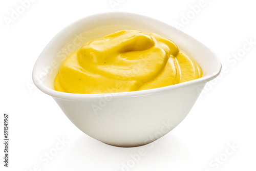 tigela de mostarda amarela em fundo transparente - pote com mostarda