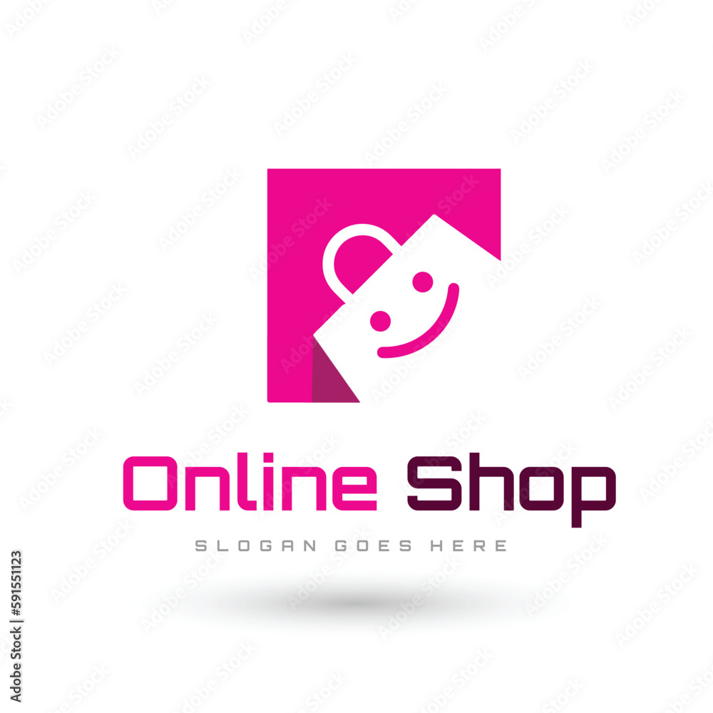 E commerce logo design vector. Online shop logo design idea