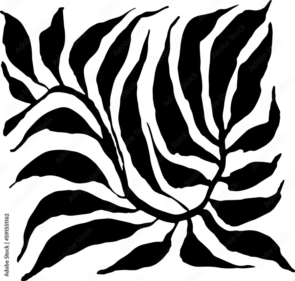 Obraz premium Tropic Leaf Black Square Silhouette