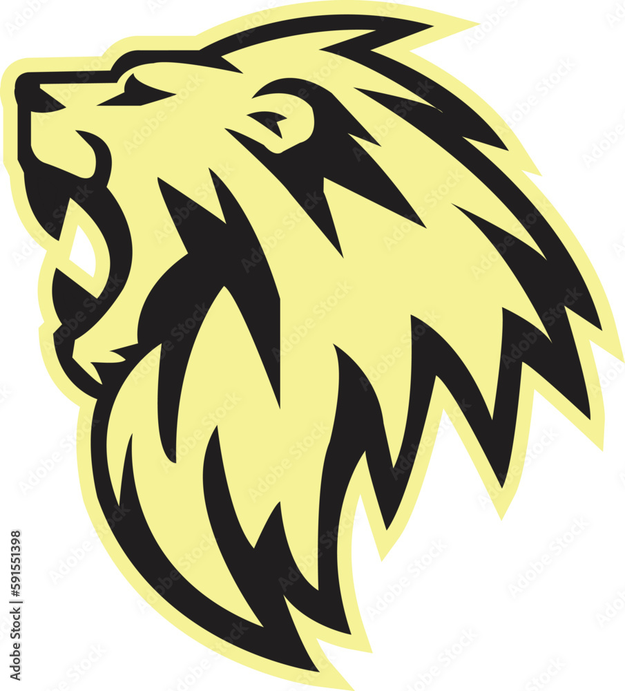 Obraz premium Lion Head Logo Vector Template Illustration Design. Mascot LION Logo design lion sport logo