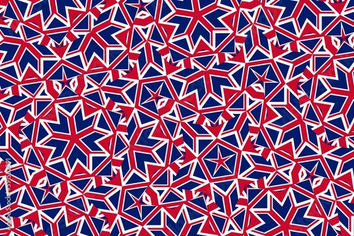 Geometric pattern in the colors of the national flag of United Kingdom. The colors of United Kingdom.