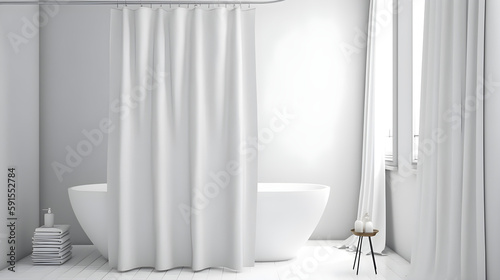 shower curtain, mockup, bathroom, home decor, interior design, pattern, texture, color, water-resistant, shower, bath, relaxation, hygiene, cleanliness, fabric, style, fashion, customization, personal