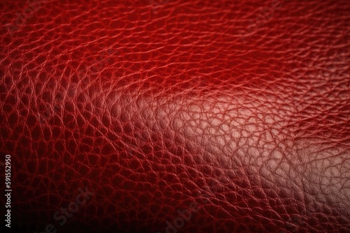 Red Leather Background With Glossy Finish. Generative AI photo