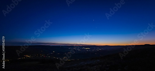 View on the night from Bamford Edge , National Park Peak District UK. photo