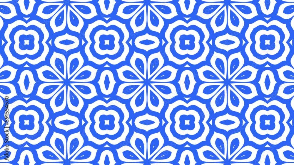 blue abstract kaleidoscope light background, loop blue abstract kaleidoscope light background, loop