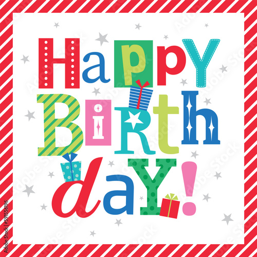 cheerful birthday greeting card design