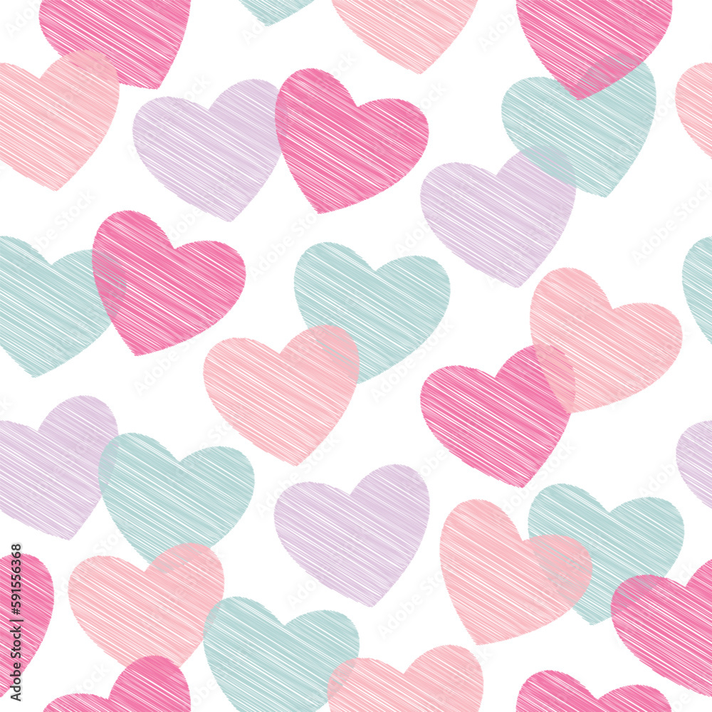 seamless pattern with cute hearts design perfect for gift wrap and etc