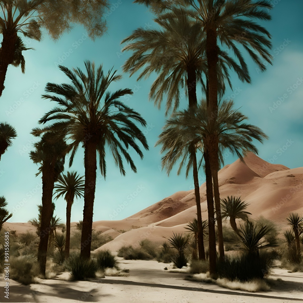 surreal  scene of a desert