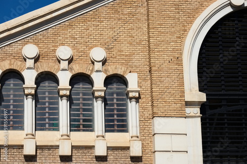 Beautiful modernist facade of the Veronica's Market in Murcia