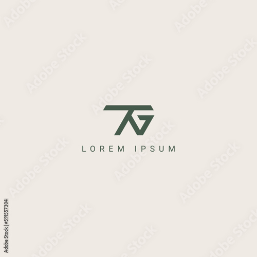 Modern unique letter TG GT logo icon design template elements.