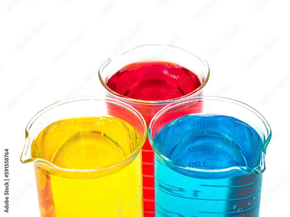 Glass chemistry in a white background. Selective focus Glass chemistry in a white background. Selective focus