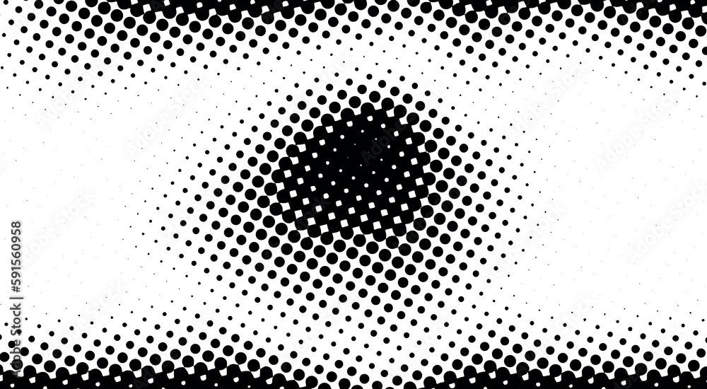 Black and white dotted halftone background	
