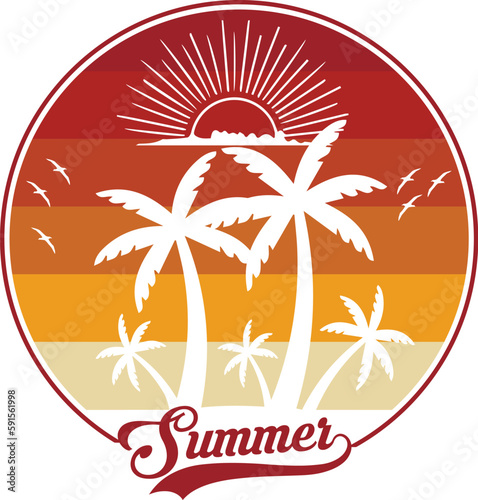 Summer vintage t-shirt design