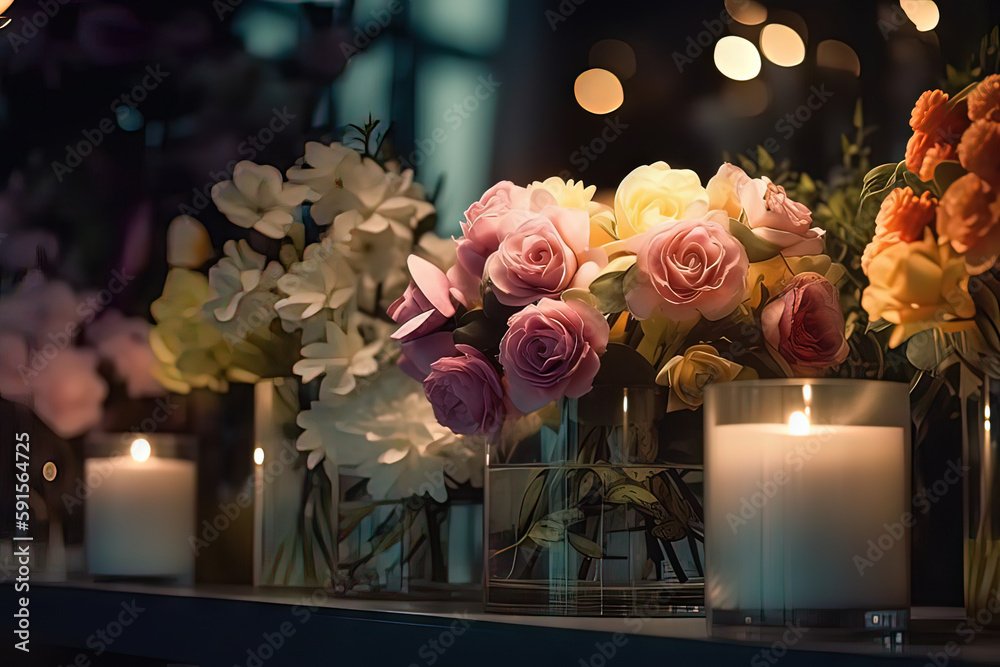 Fototapeta premium Flowers on display in a store or market setting