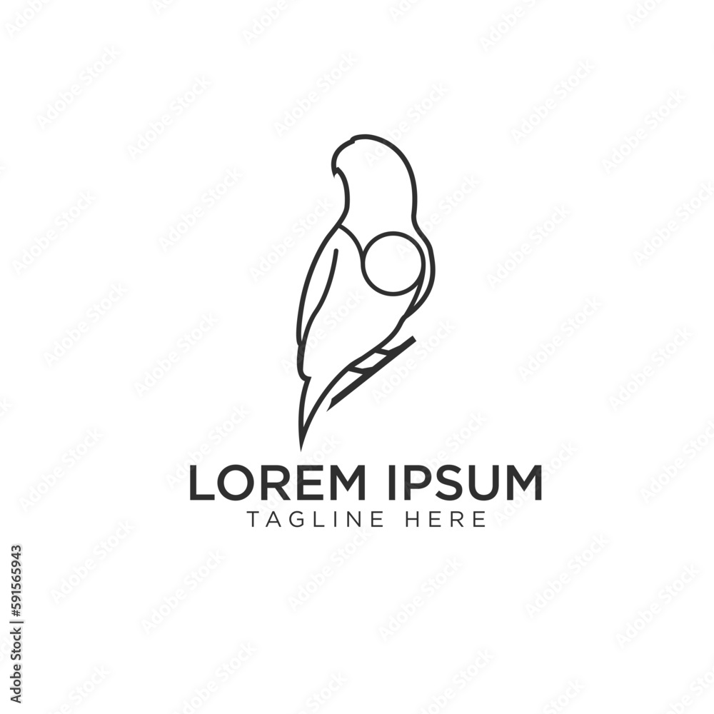 Fototapeta premium bird abstract logo, simple and modern, for industry and technology