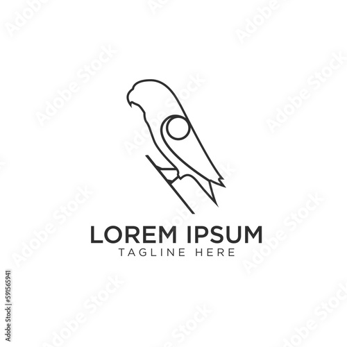 bird abstract logo, desain vector simple and modern, for industry and technology