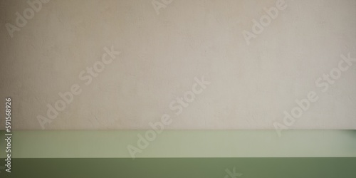 stand de présentation, support pour photo produit, plan vert avec mur en arrière plan, rendu 3d,