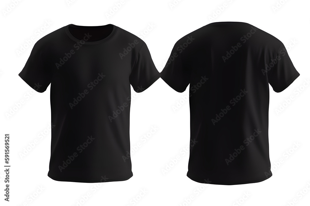 Men's black T-Shirt Template for Design Mockup and Print. Generative AI ...