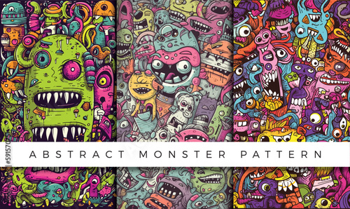 Abstract monster pattern backgrounds  