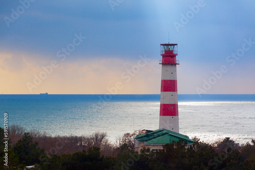 Obraz na płótnie Gelendzhik Russia Lighthouse Sea Ship w salonie