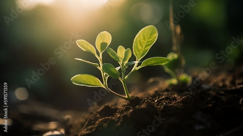 A Green Plant Growing In The Sun