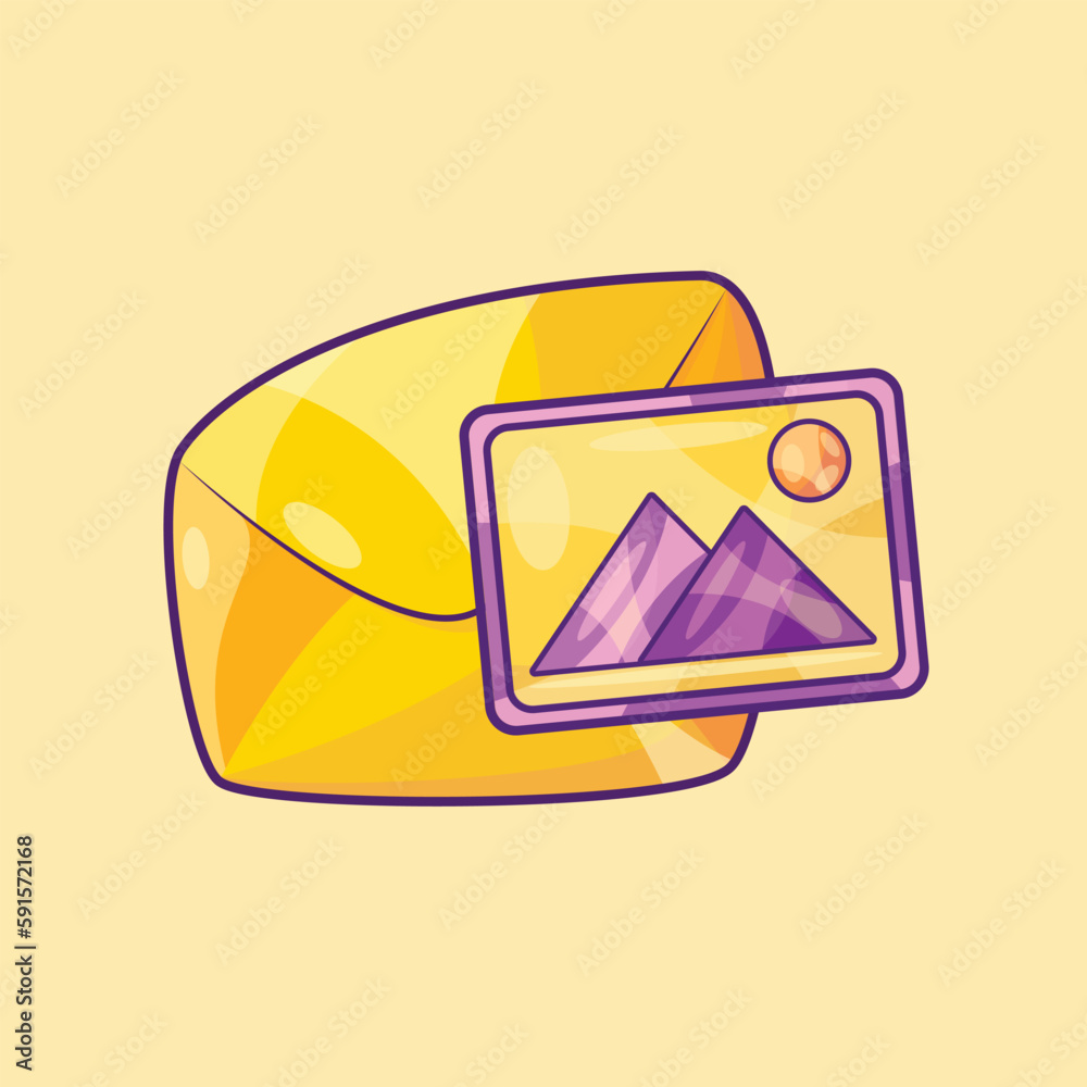 Mail with Picture File Vector Illustration Mail with Picture File Vector Illustration