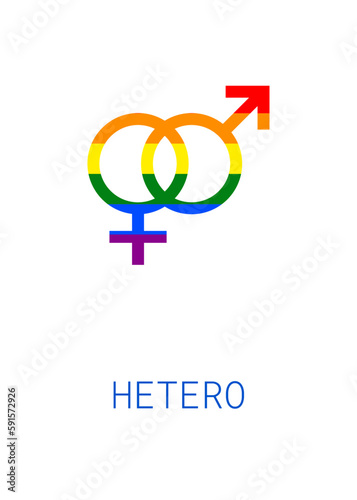 Hetero gender orientation rainbow symbol sexual icon