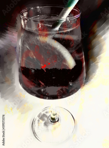 Glass of Aperol spritz summer cocktail