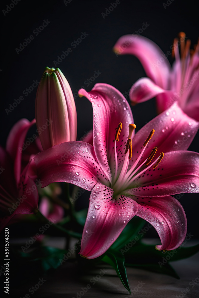 Naklejka premium Blooming pink